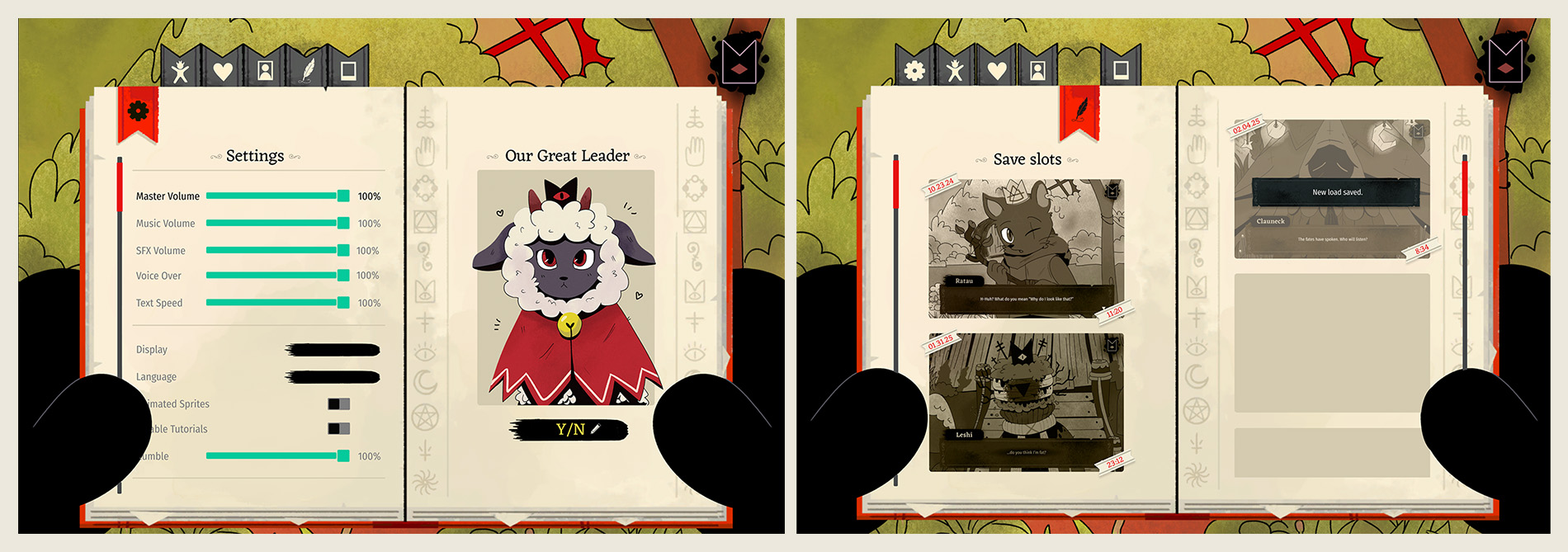 Love of the Lamb settings interface